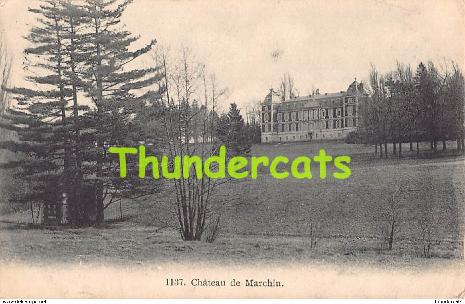 CPA LE CHATEAU DE MARCHIN ( DOS EDOMMAGE )