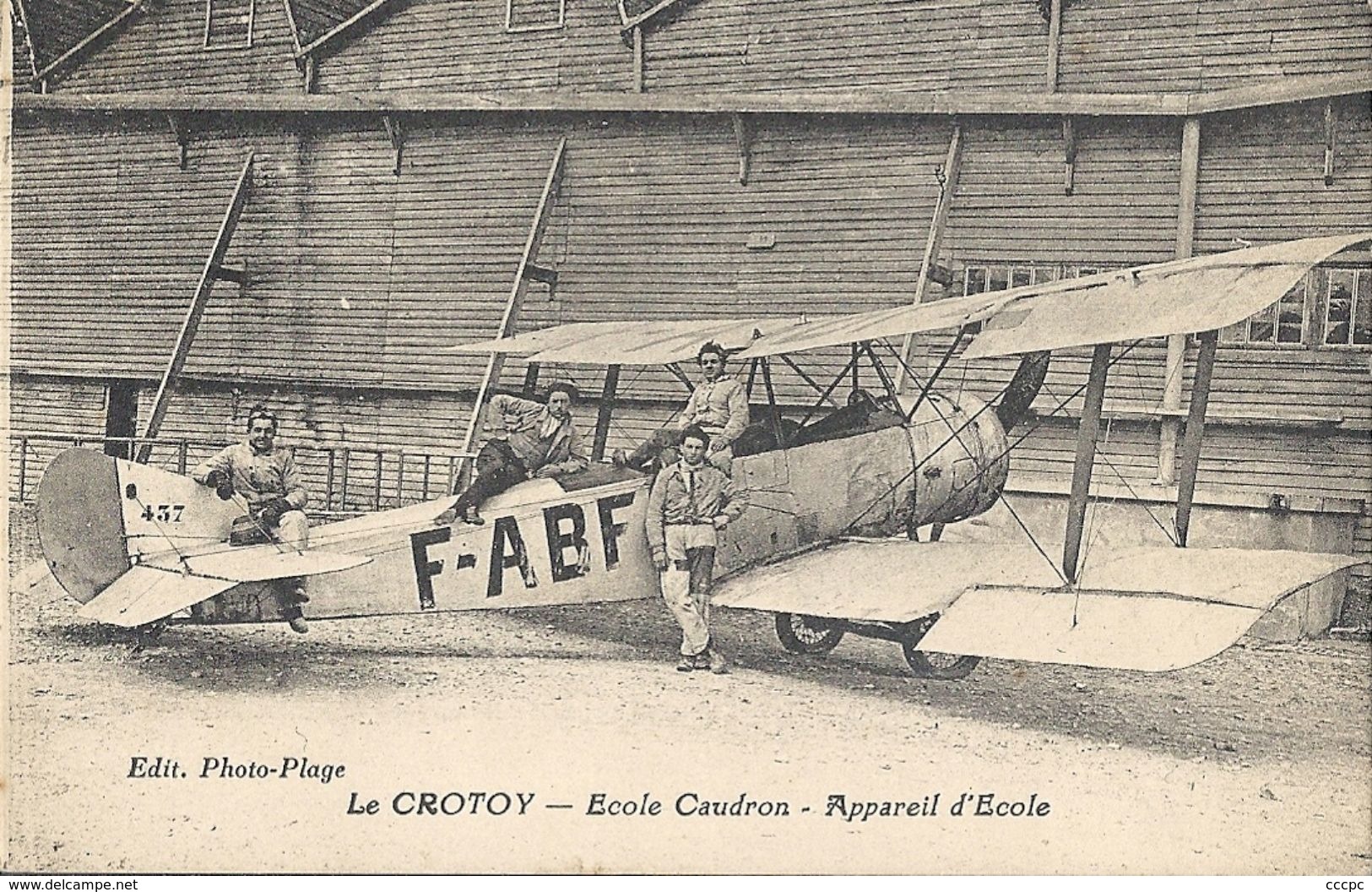 CPA Le Crotoy Ecole Caudron Appareil d'Ecole Aviation