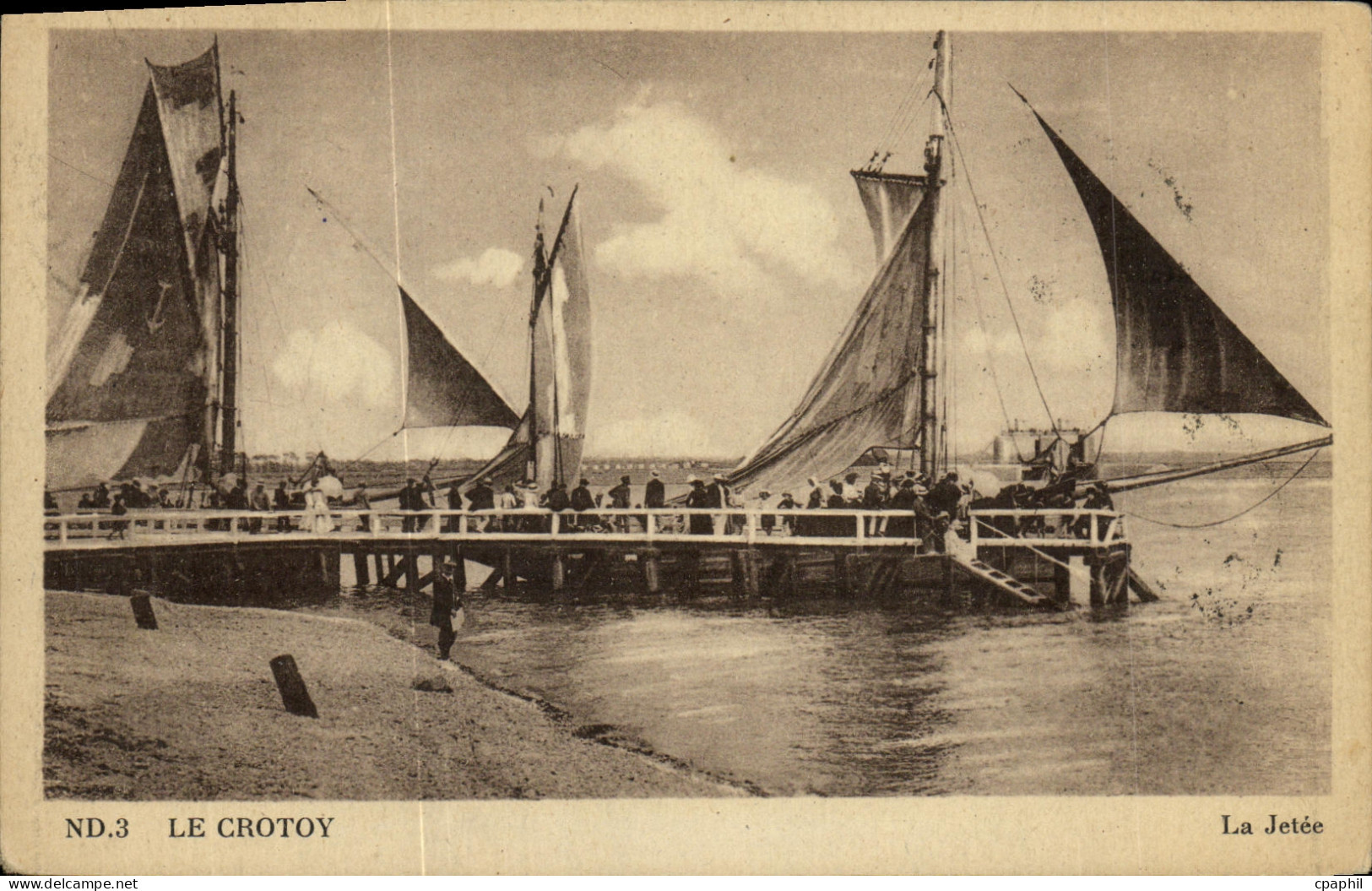 CPA Le Crotoy La Jetee Bateau