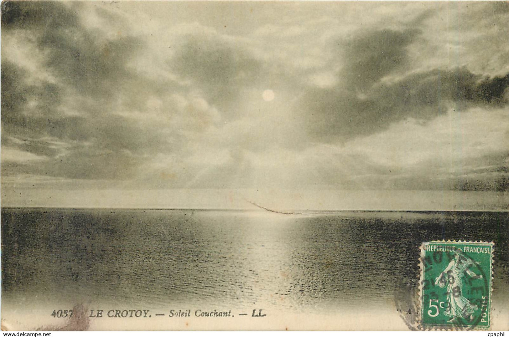 CPA Le Crotoy Soleil Couchant