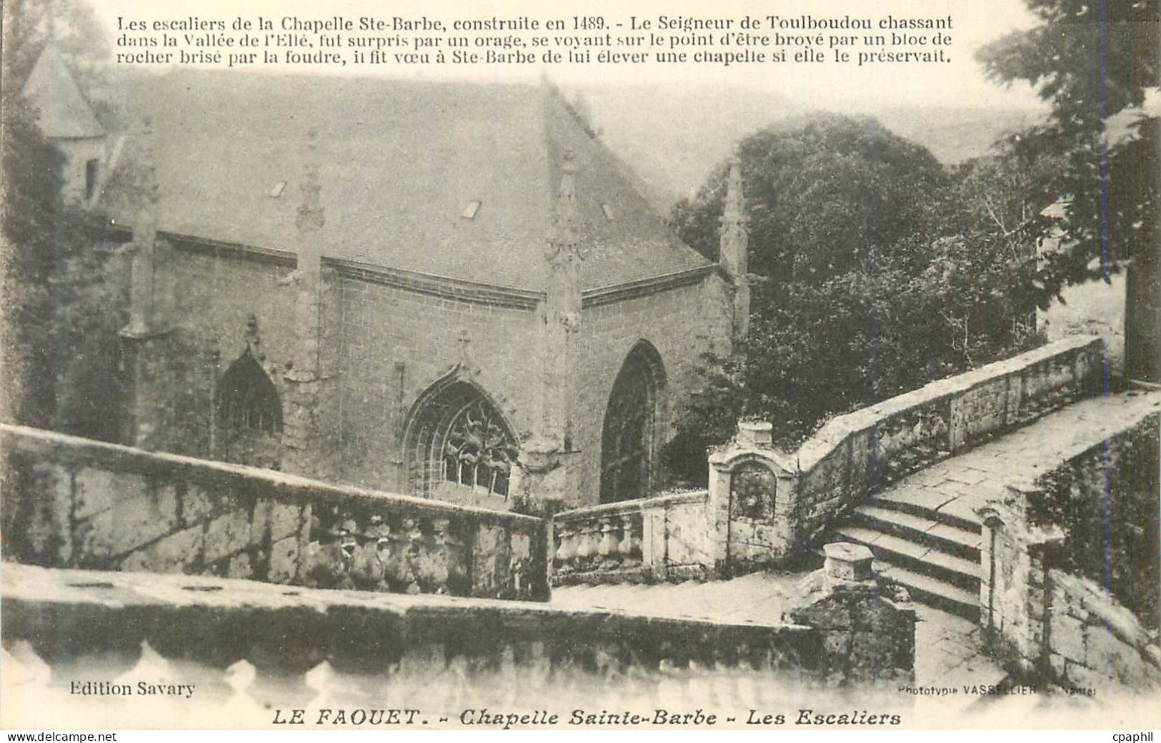 CPA Le Faouet Chapelle Sainte Barbe les Escaliers