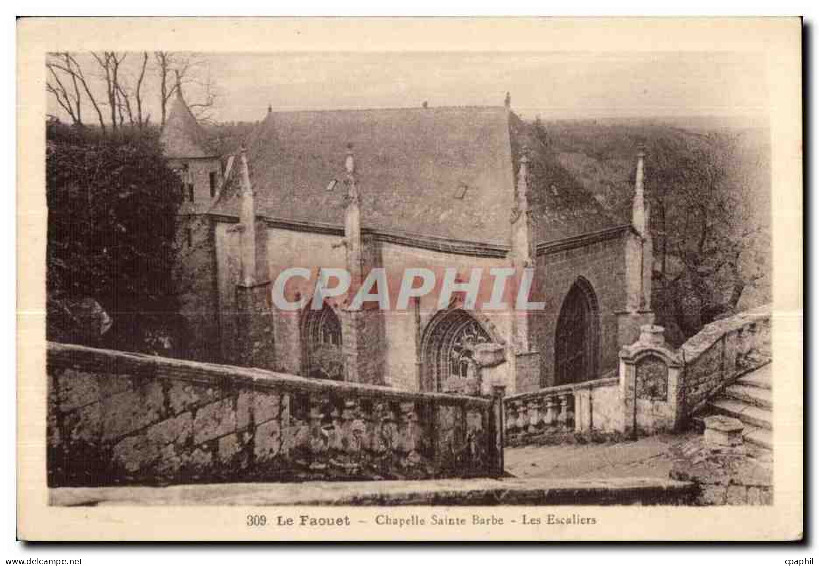 CPA Le Faouet Chapelle Sainte Barbe Les Escaliers