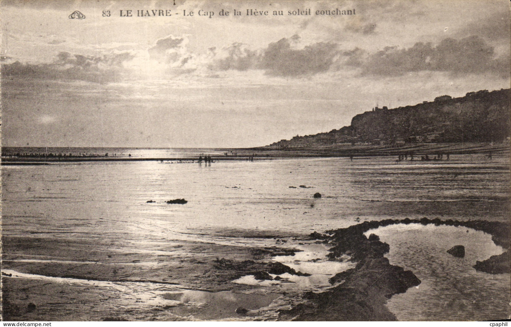 CPA Le Havre Le Cap de la heve au soleil couchant
