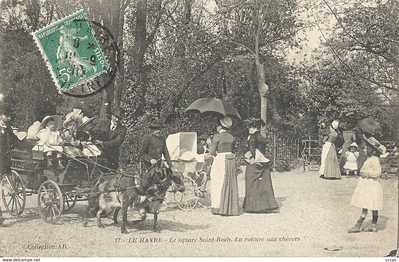 CPA Le Havre Le Square Saint-Roch La Voiture aux Chèvres