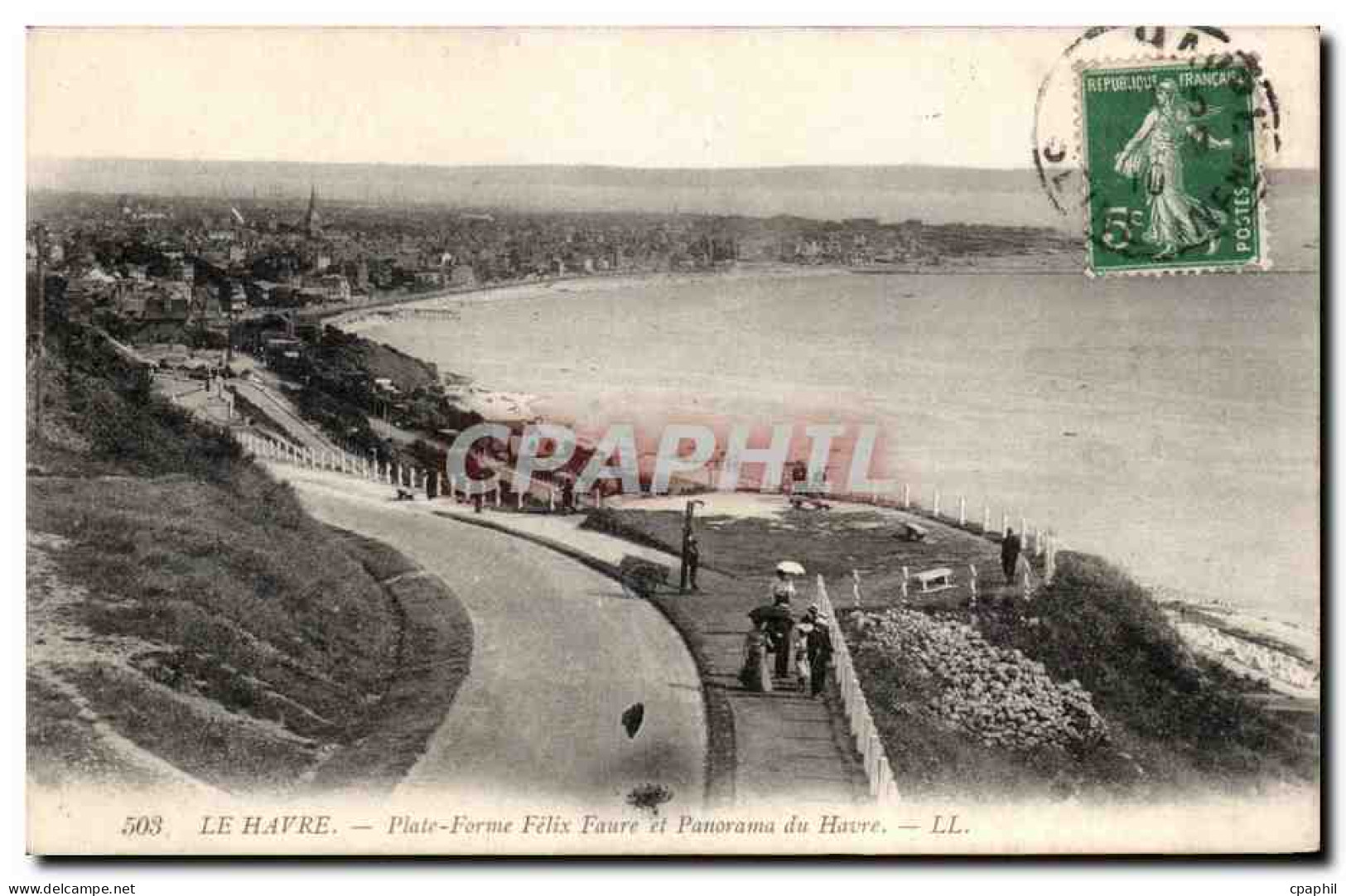 CPA Le Havre Plate forme Felix Faure et panorama du Havre