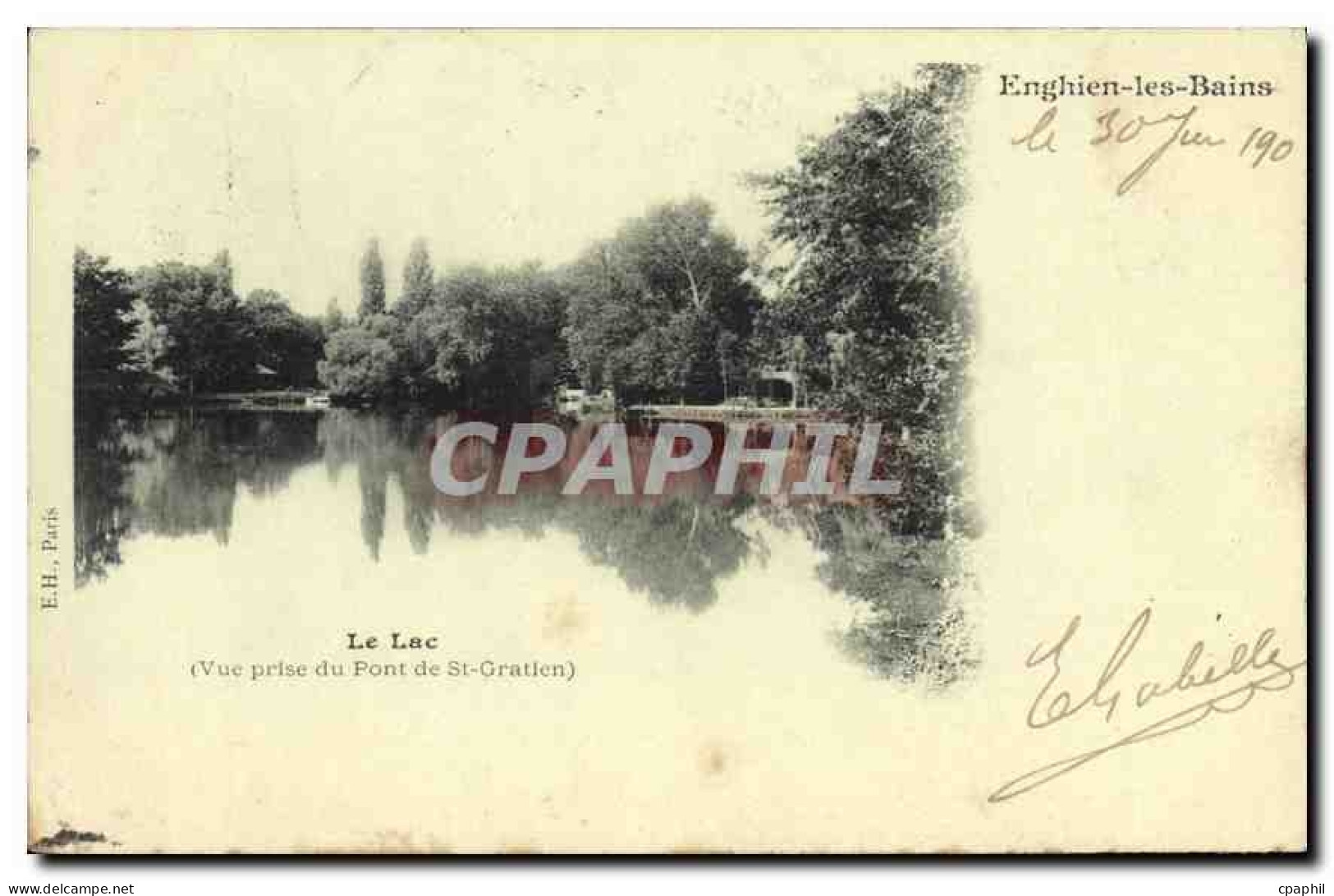 CPA Le Lac (Vue prise du Pont de St Gratien) Enghien les Bains