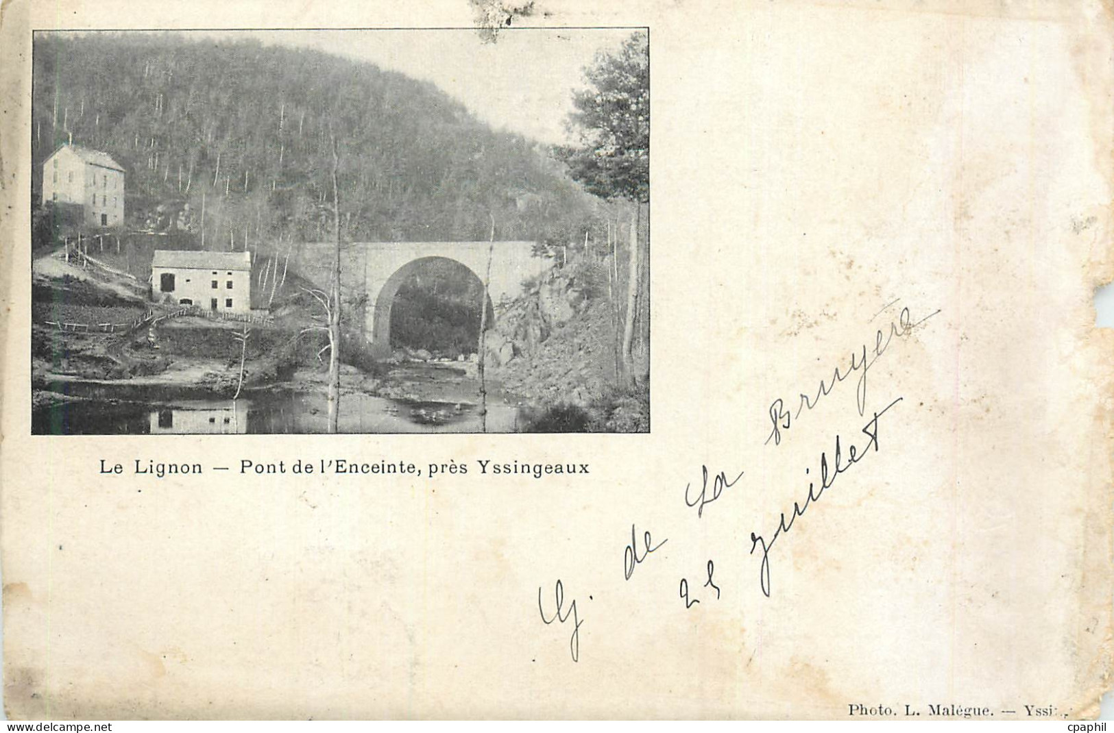 CPA le Lignon Pont de l'Enceinte pres Yssingeaux