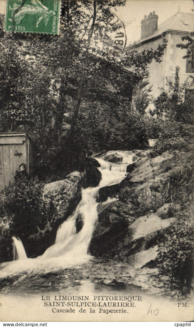 CPA Le Limousin Pittoresque St Sulpice Lauriere Cascade de la Papeterie
