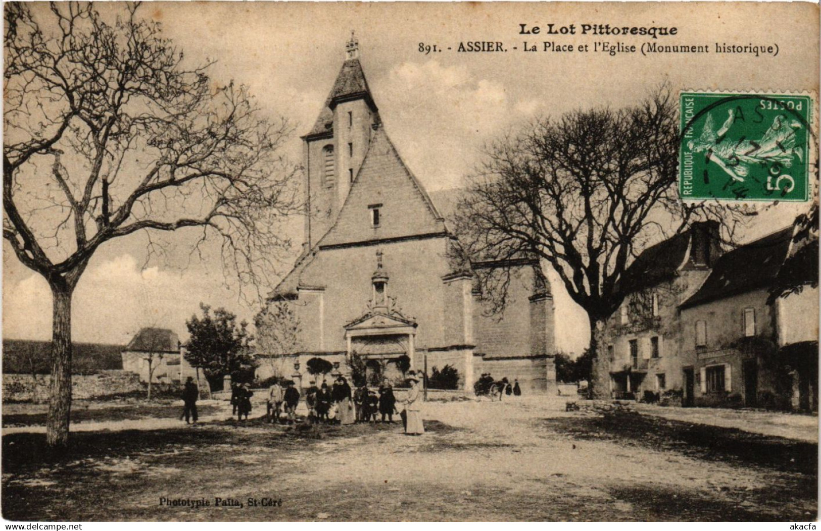 CPA Le Lot Pittoresque - ASSIER - La Place et l'Église (353846)