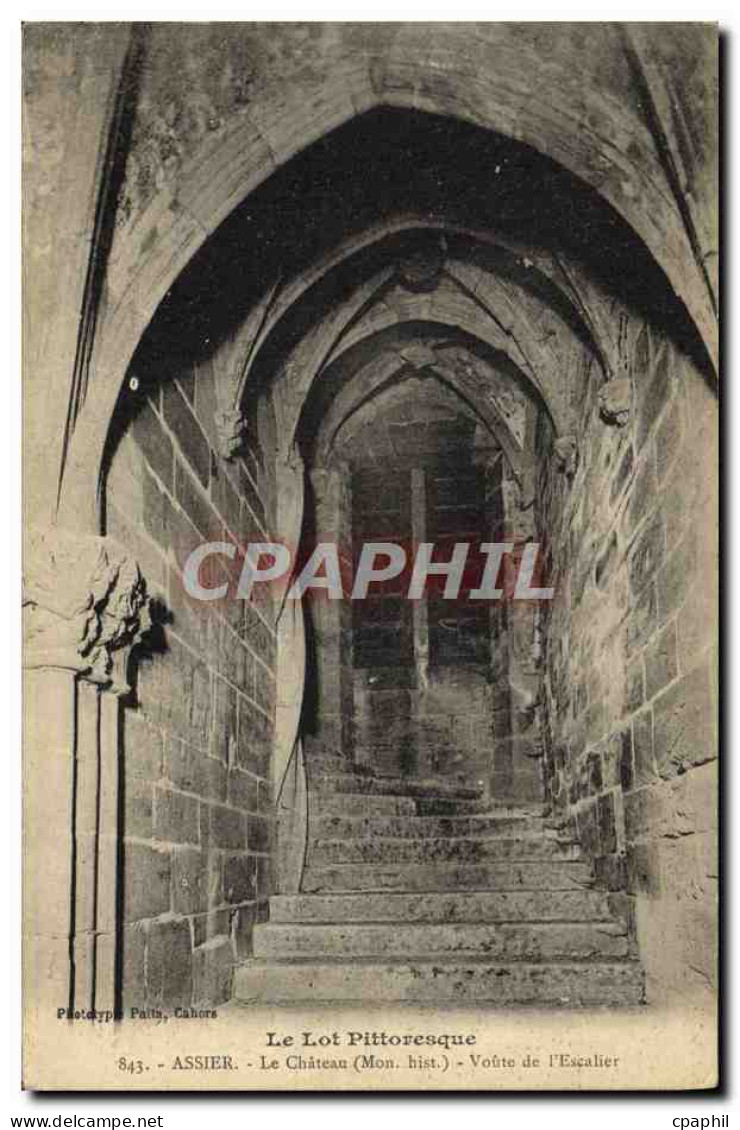 CPA Le Lot Pittoresque Assier Le Chateau Voute De I'Escalier