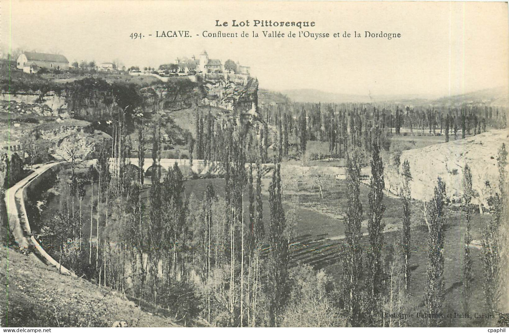 CPA Le Lot Pittoresque Lacave Confluent de la Vallee de l'Ouysse et de la Dordogne