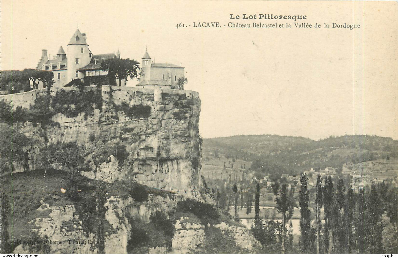 CPA Le Lot Pittoresque Lacave Lacave Chateau Belcastel et la Vallee de la Dordogne