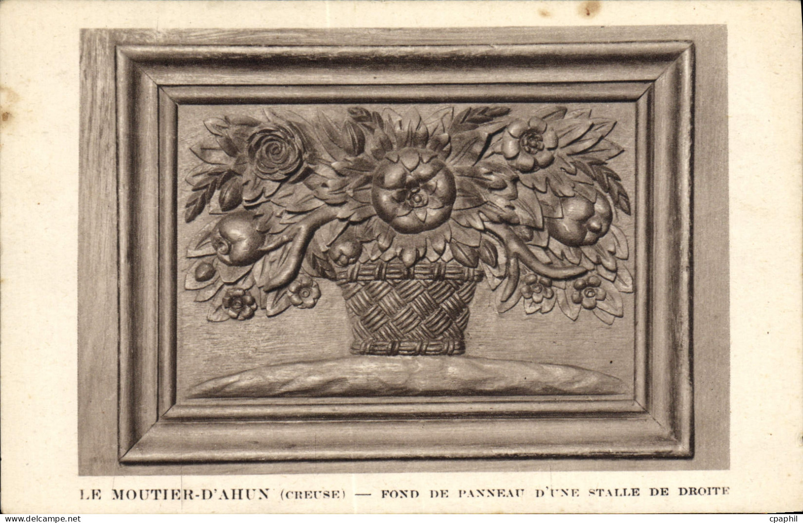CPA Le Moutier D'Ahun Fond de panneau d'une stalle de droite
