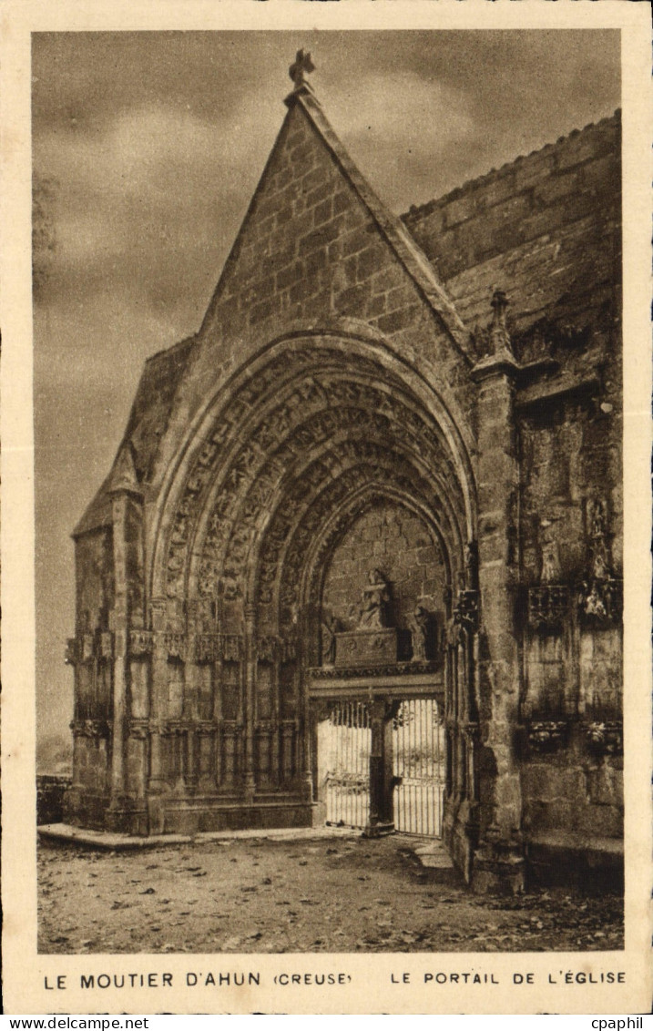 CPA Le Moutier D'Ahun Le Portail de L'Eglise