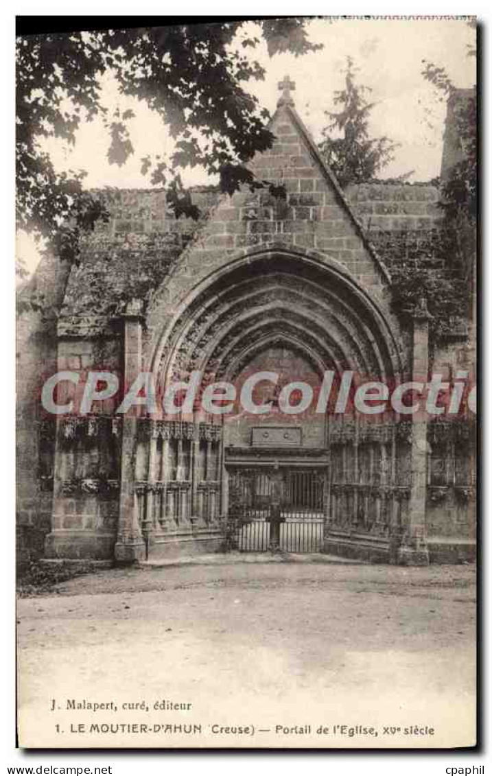 CPA Le Moutier D'Ahun Portail De I'Eglise