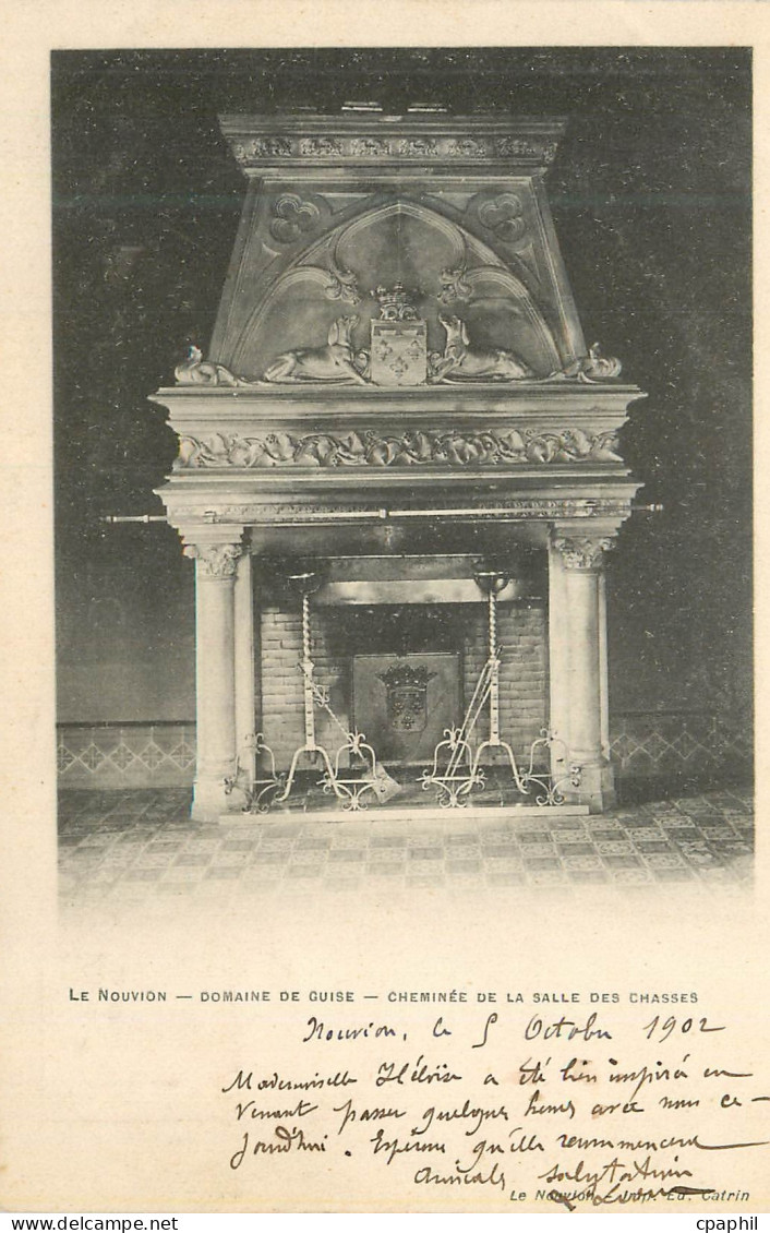 CPA Le Nouvion Domaine de Guise Cheminee de la Salle des Chasses