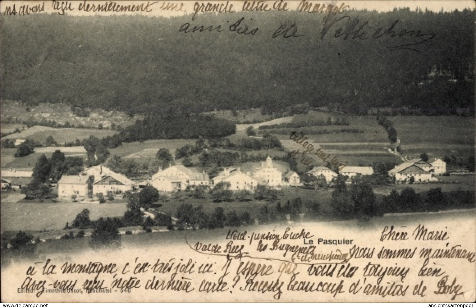 CPA Le Pâquier Kanton Neuenburg, Totalansicht