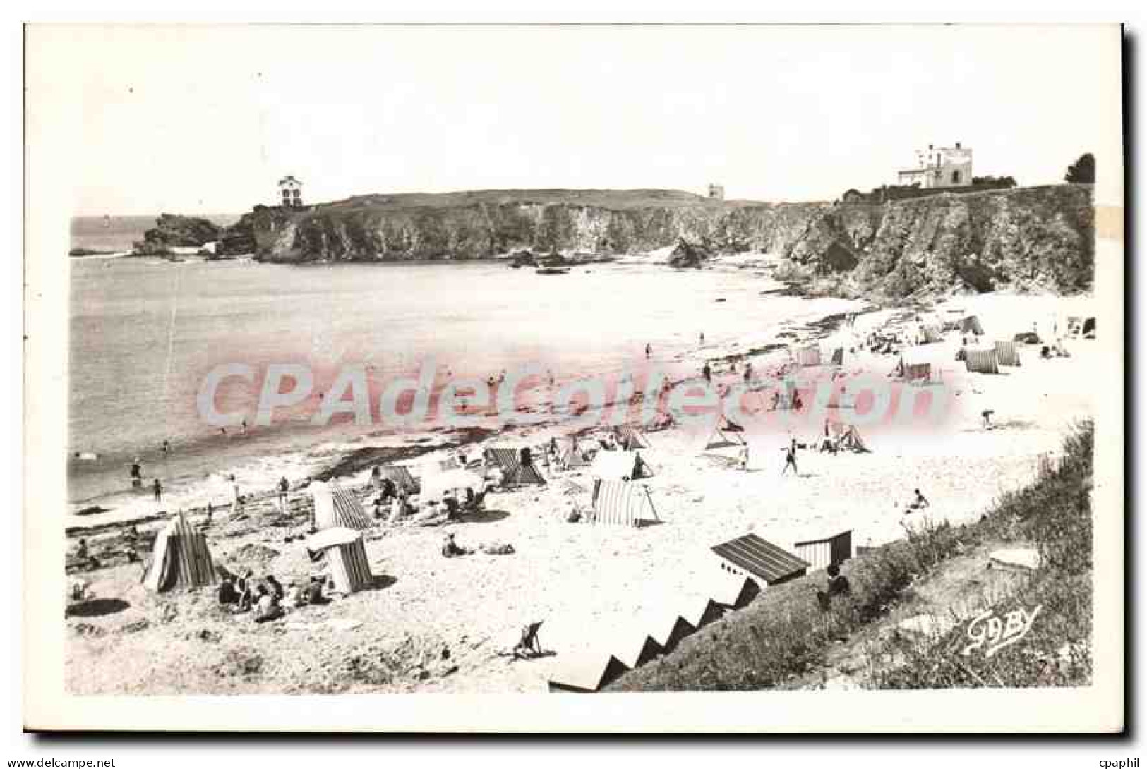 CPA Le Pouldu La Plage A I'Heure Du Bain