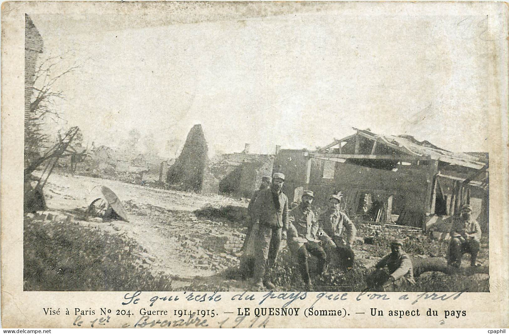 CPA Le Quesnoy Somme Un Aspect du Pays Militaria