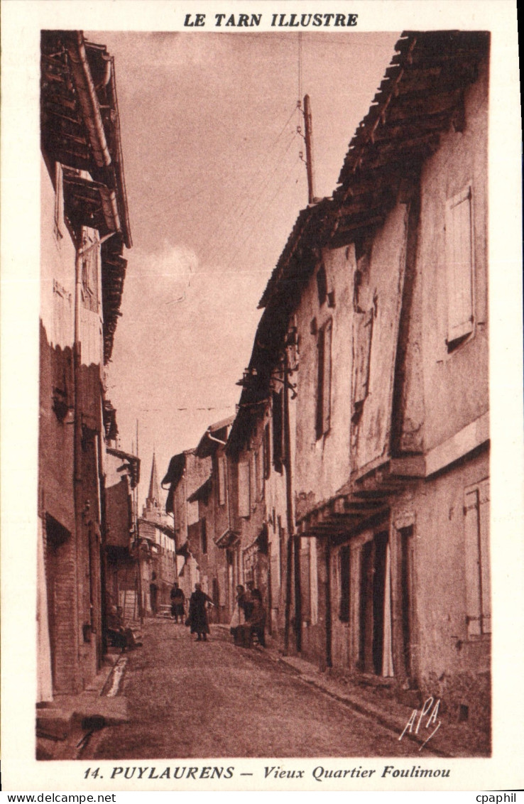 CPA Le Tarn illustre Puylaurens Vieux Quartier Foulimou