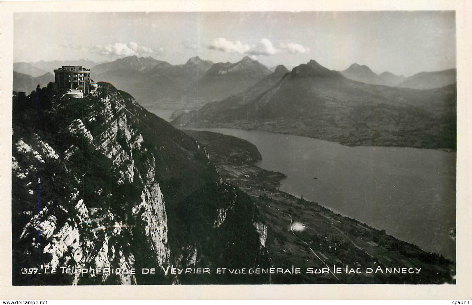CPA Le Telepherique de Veyrier et vue generale sur le Lac d'Annecy