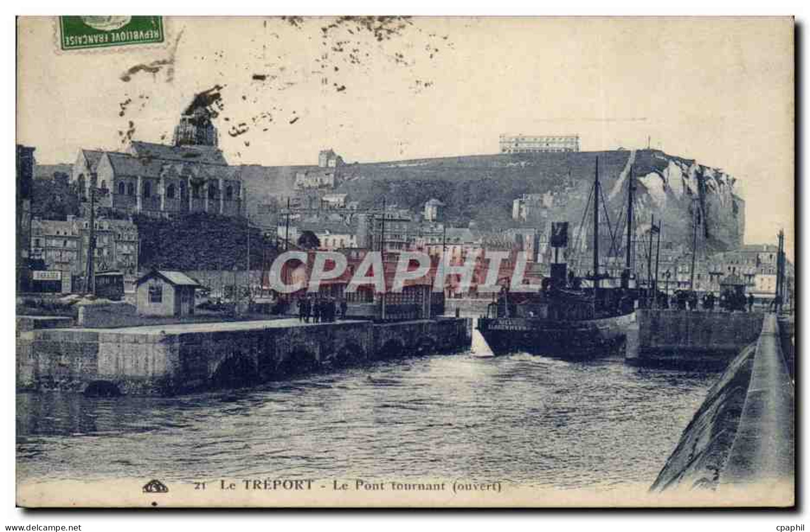 CPA Le Treport Le pont tournant