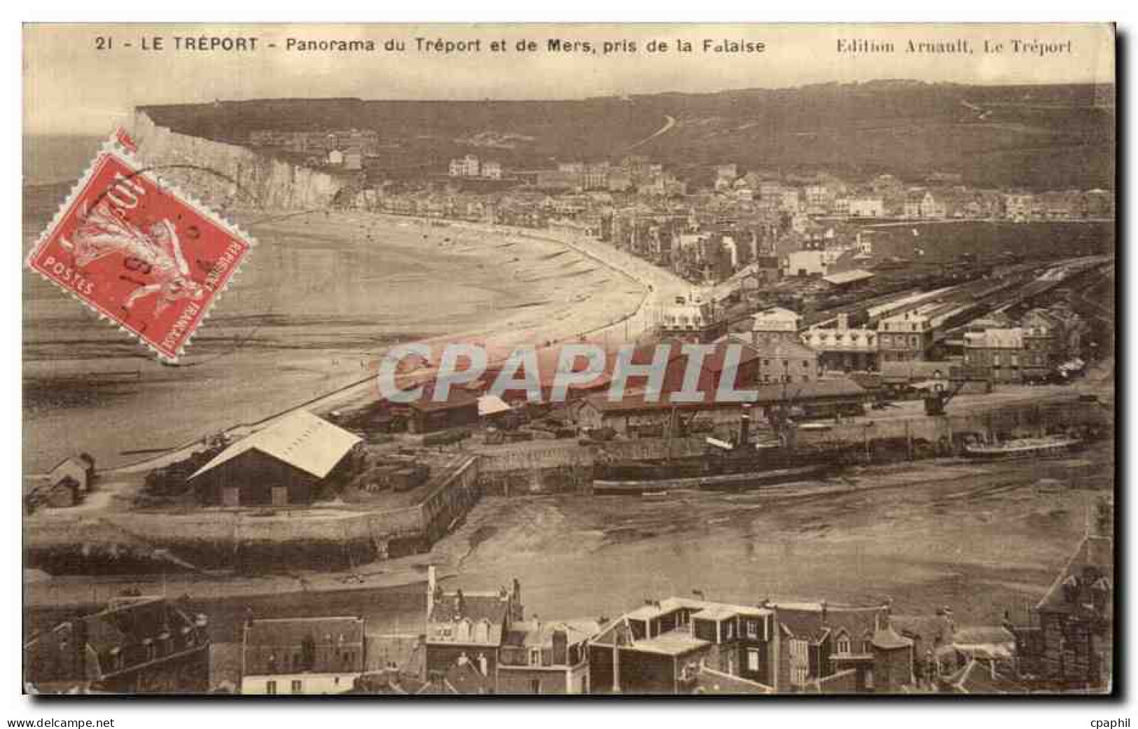CPA Le Treport Panorama du Treport et de Mers pris de la Falaise