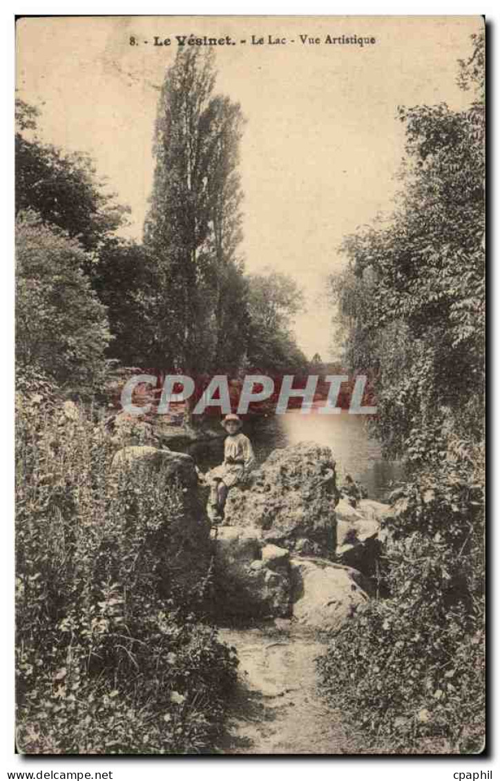 CPA Le Vesinet Le lac Vue artistique