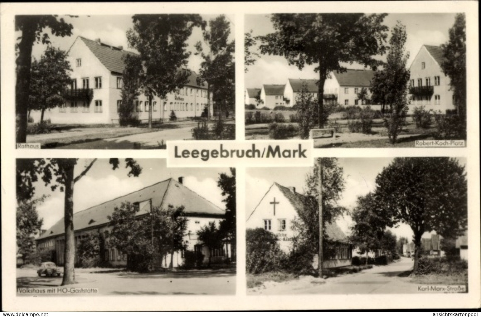 CPA Leegebruch in der Mark, Rathaus, Robert-Koch-Platz, Karl-Marx-Straße, Volkshaus