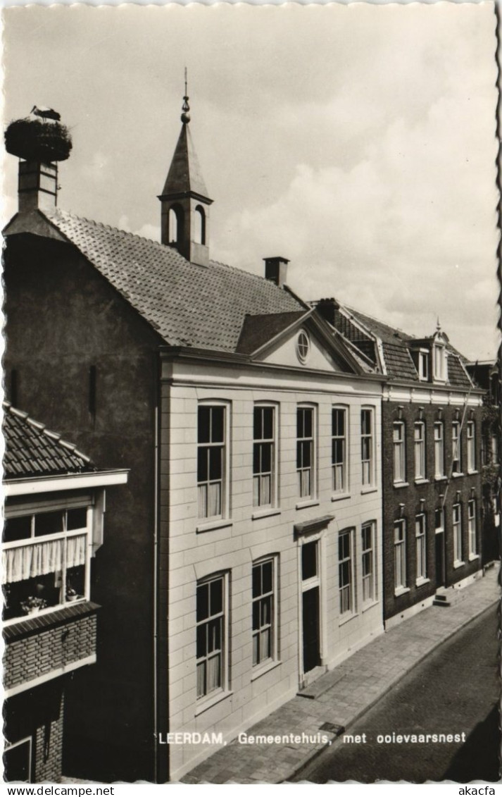 CPA Leerdam Gemeentehuis met Ooievaarsnest NETHERLANDS (714001)