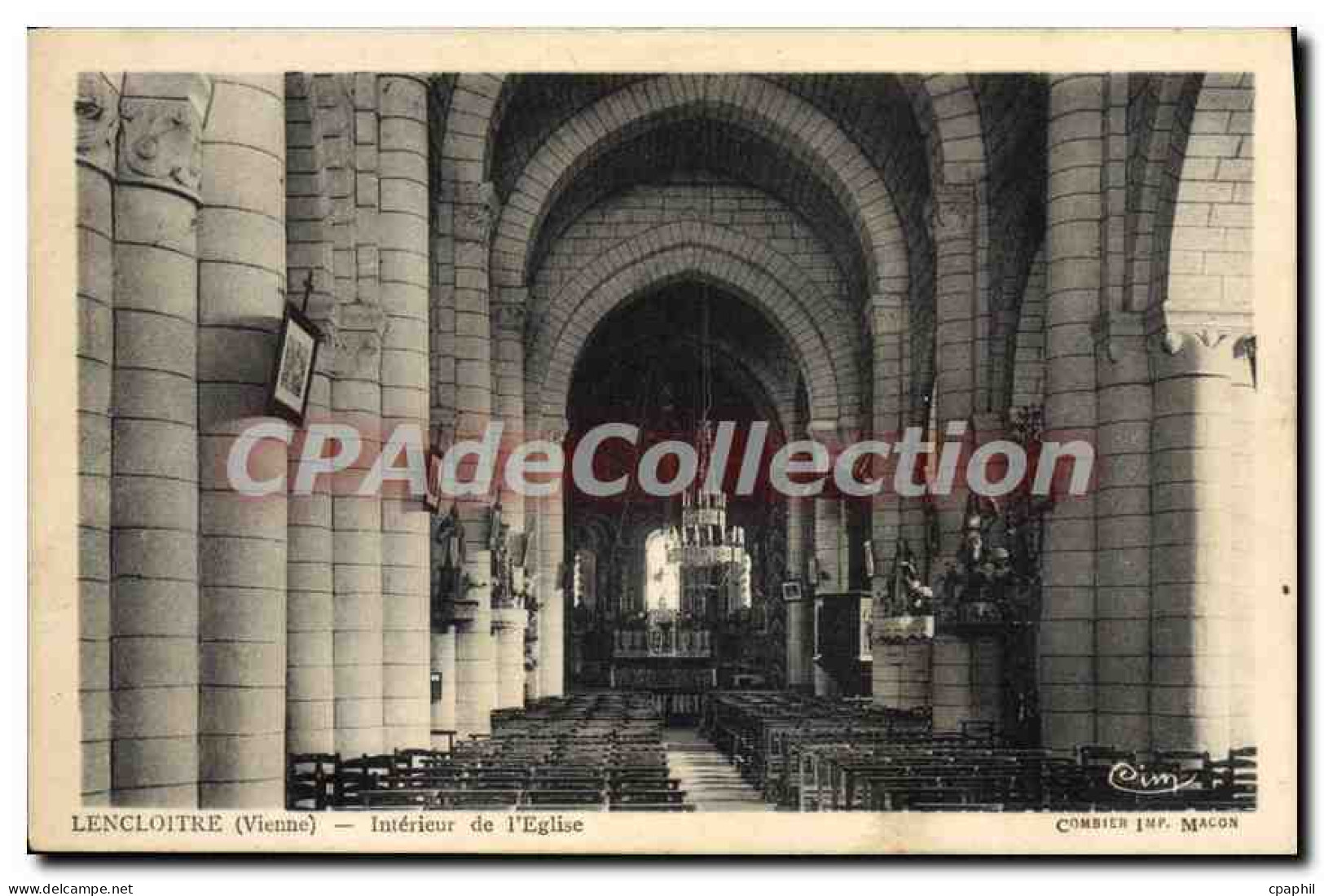 CPA Lencloitre Interieur De I'Eglise