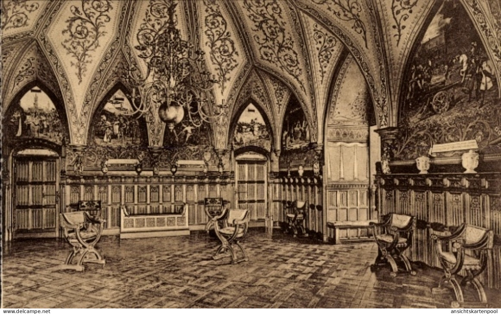 CPA Lennik Flämisch Brabant, Schloss Gaasbeek, Rittersaal