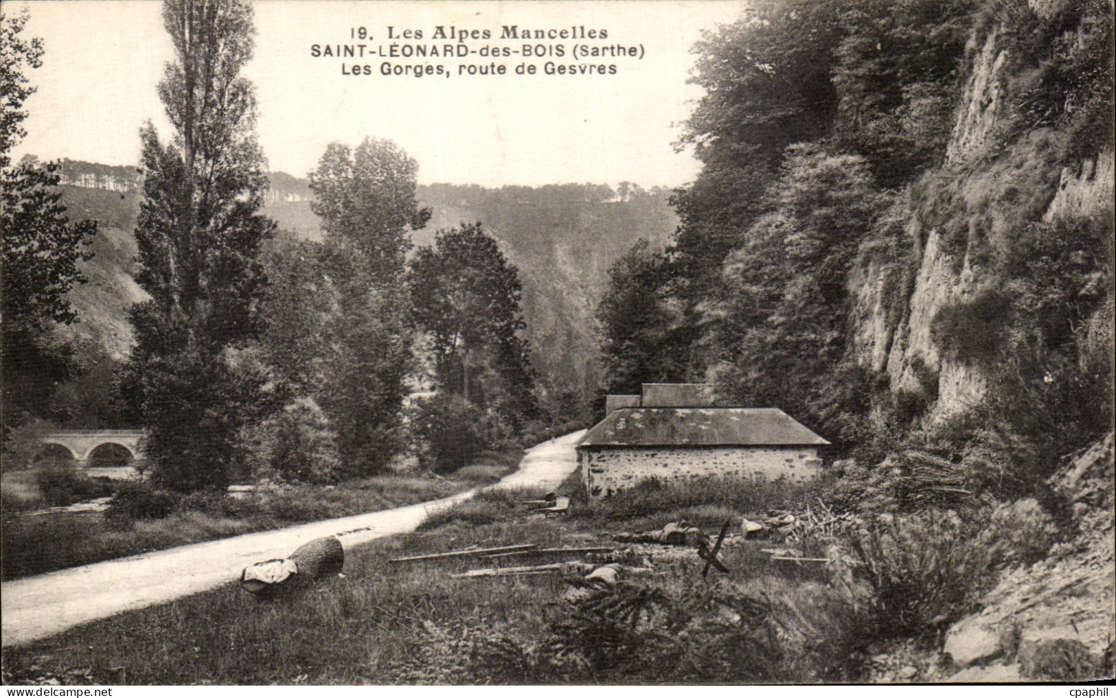 CPA Les Alpes Mancelles Saint Leonard des Bois Les gorges route de Gesvres