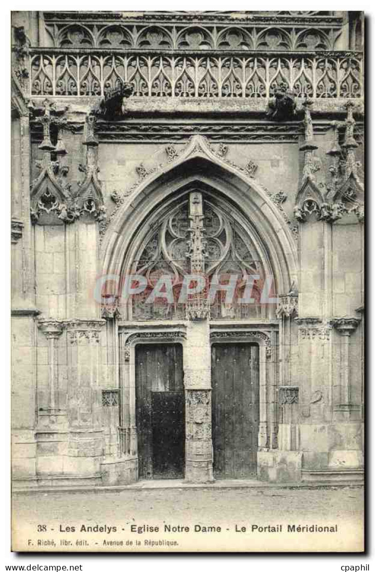 CPA Les Andelys Eglise Notre Dame Le Portail Meridional