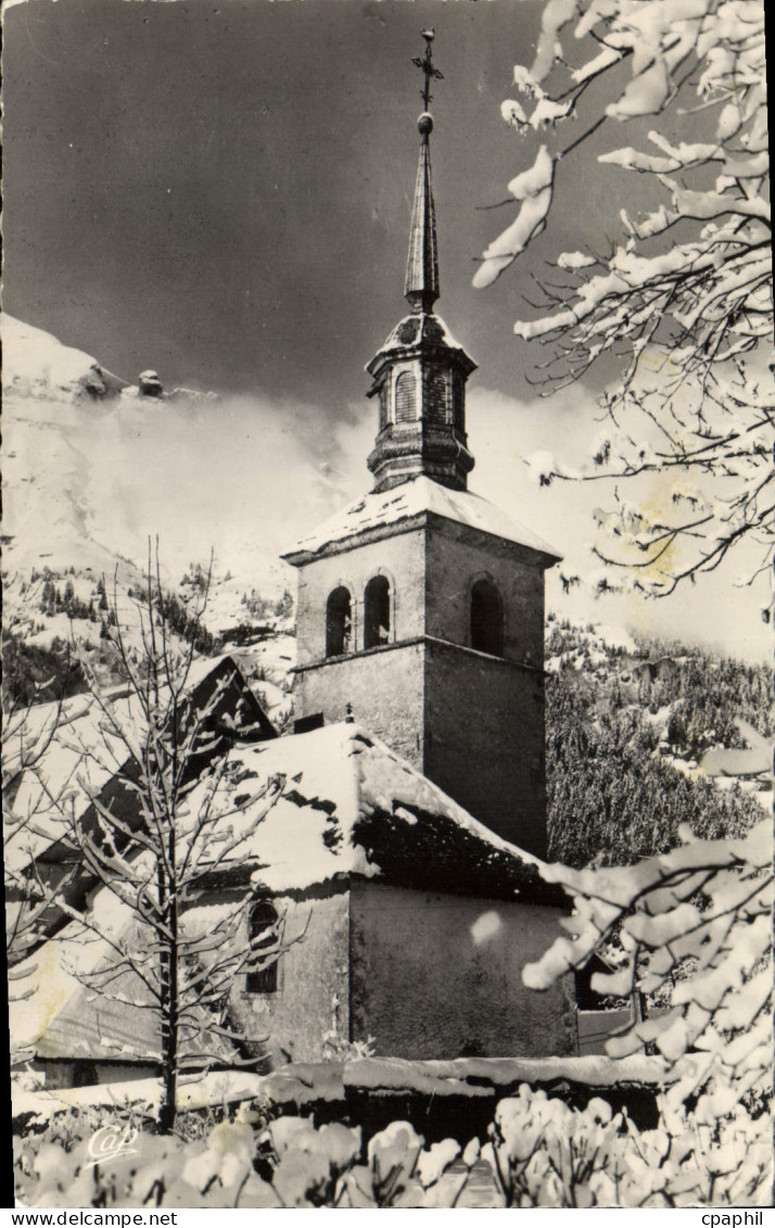 CPA Les Contamines Le Clocher Et Le Mont Joly