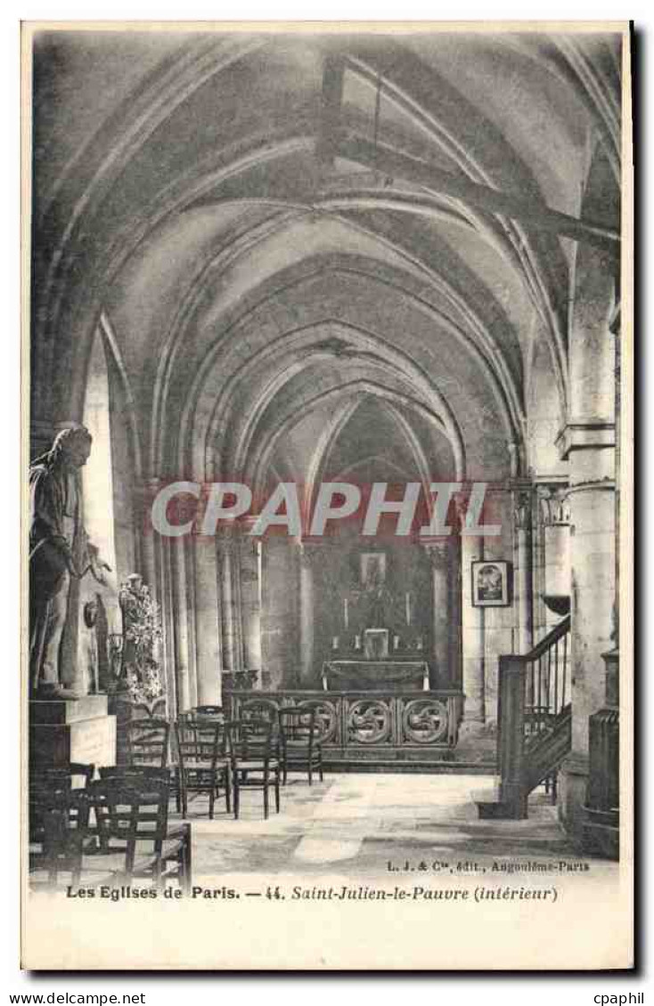 CPA Les Eglises de Paris Saint Julien le Pauvre Interieur
