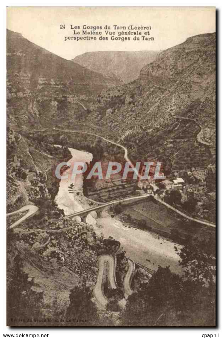CPA Les gorges du Tarn La Malene Vue generale et perspective des Gorges de Tarn