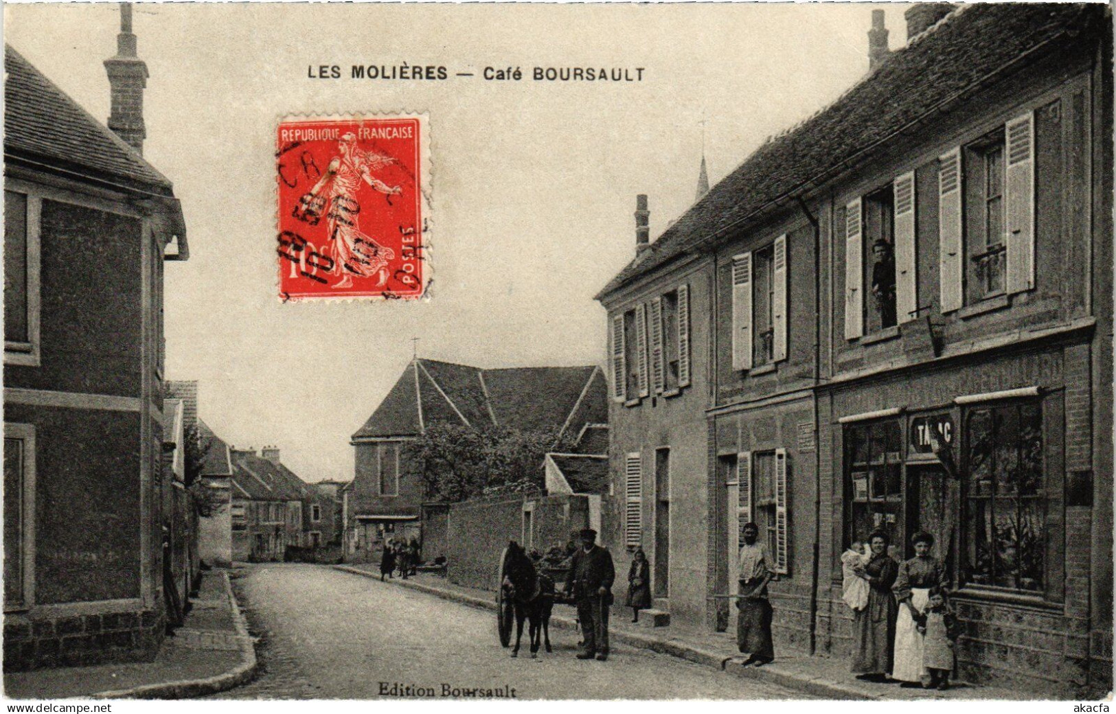 CPA Les Molieres Café BOURSAULT (1276968)