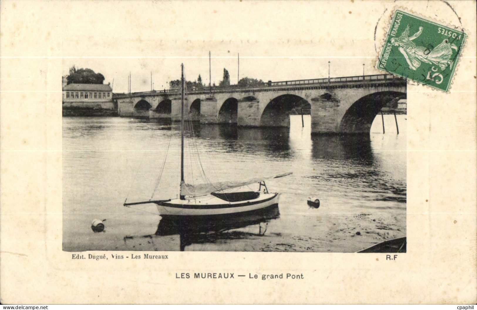 CPA Les Mureaux Le Grand Pont Bateau