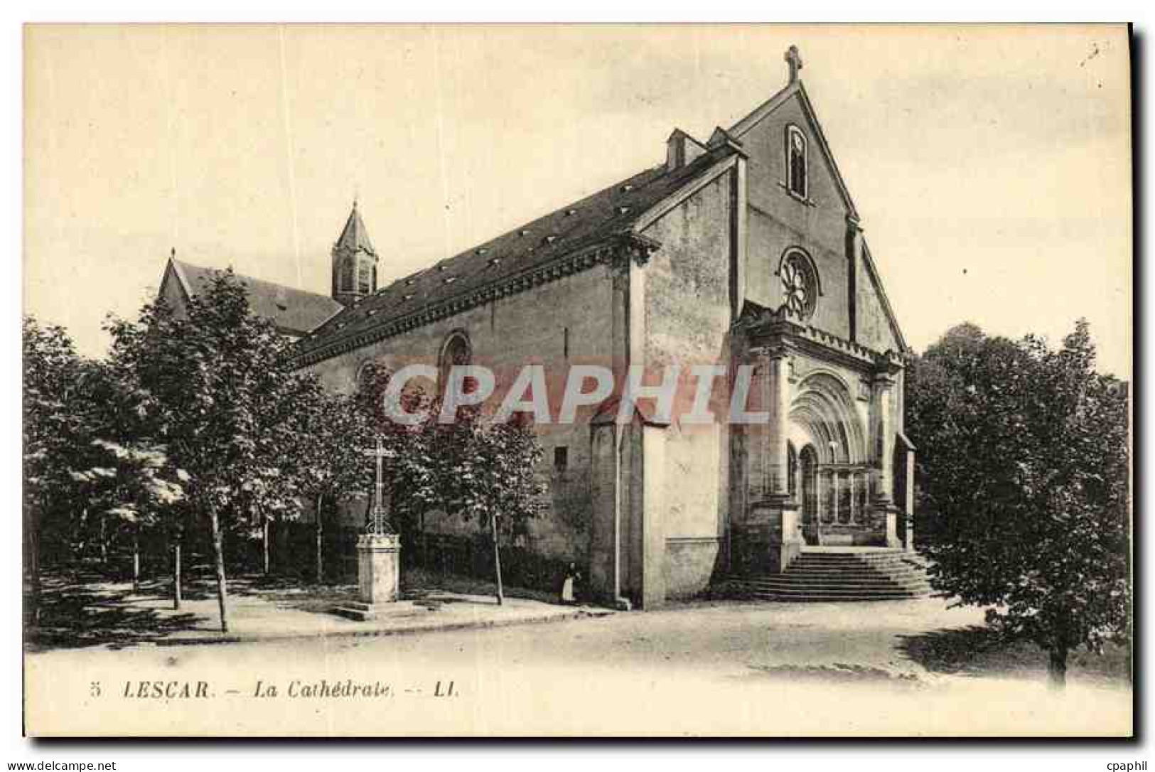 CPA Lescar La Cathedrale