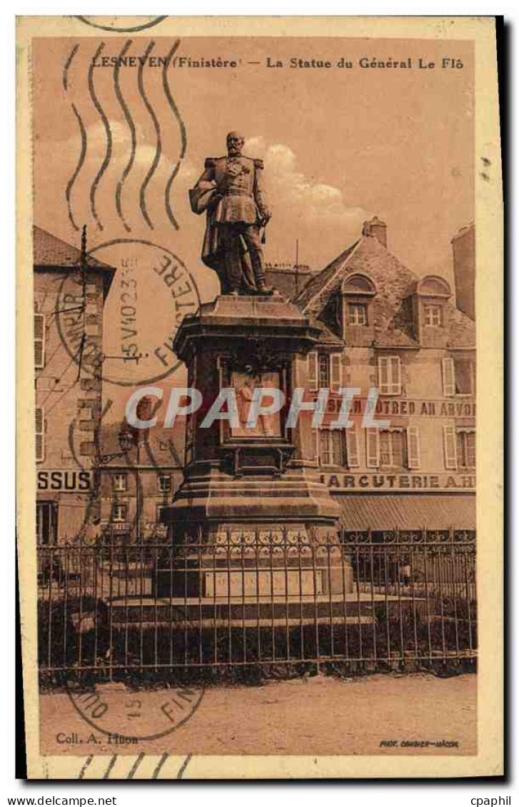CPA Lesneven La Statue Du General Le Flo