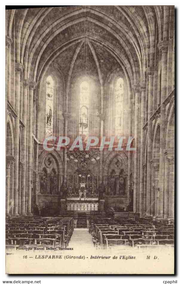 CPA Lesparre Interieur de L Eglise