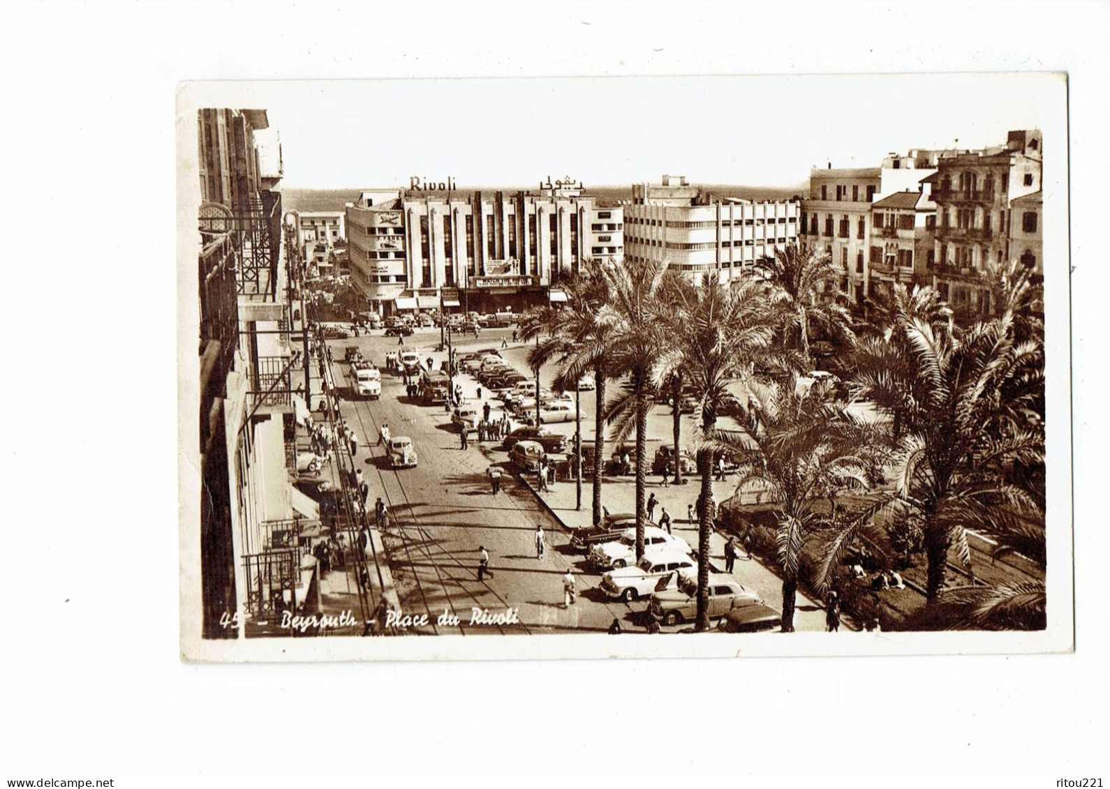 cpa - LIBAN - BEIRUT (BEYROUTH) - PLACE DU RIVOLI (LIBANO) - voiture cinéma - N°45 photo sport