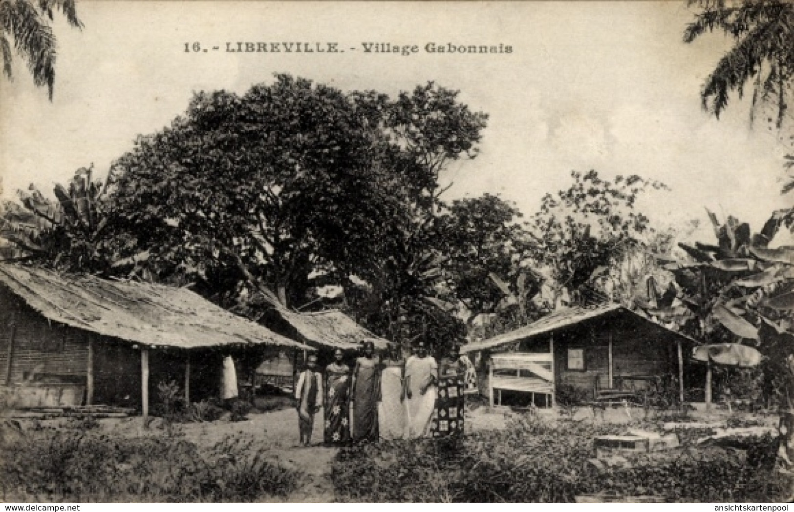 CPA Libreville Gabun, Village Gabonnais