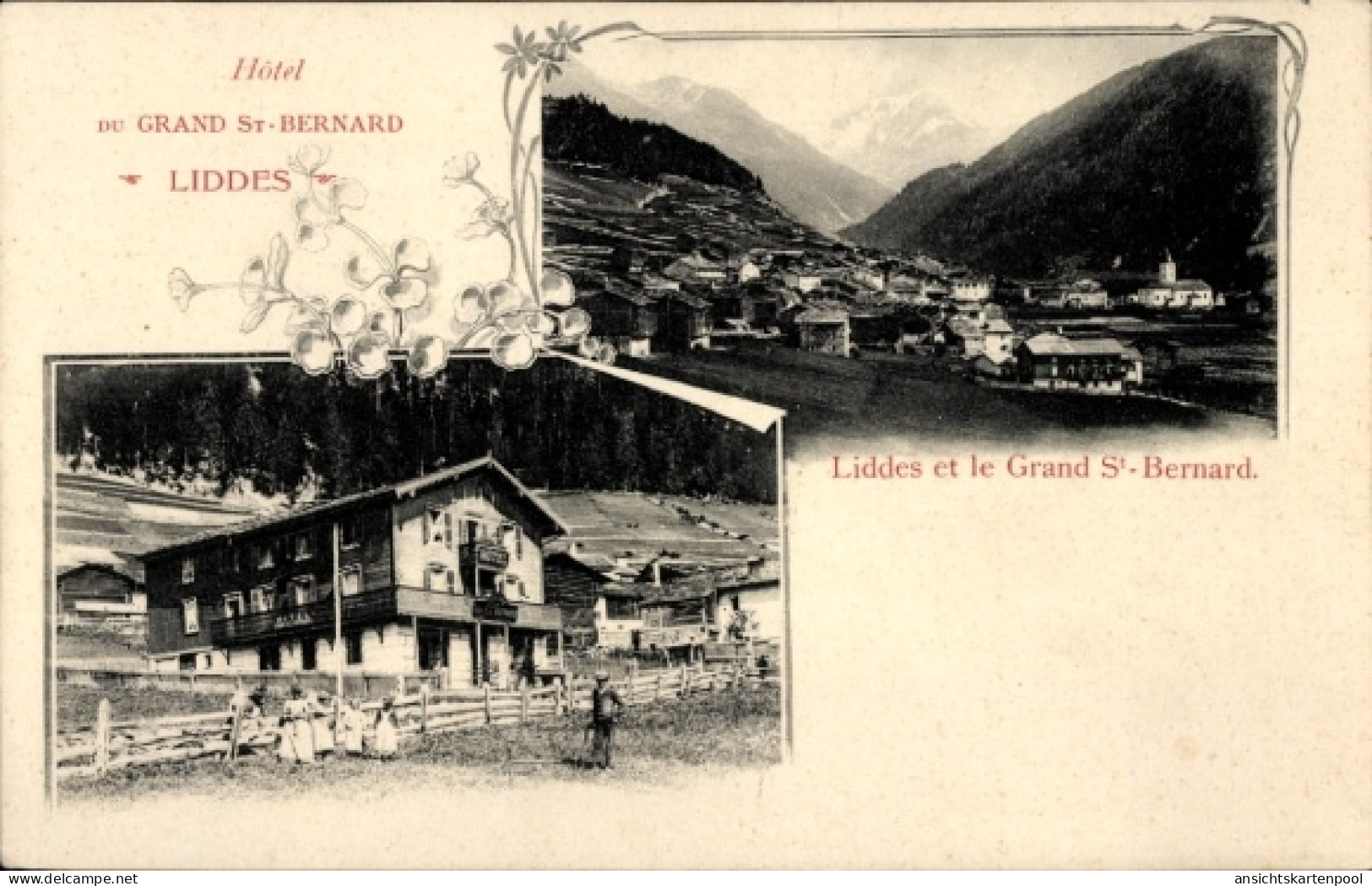 CPA Liddes Kanton Wallis Schweiz, Hotel du Grand St Bernard