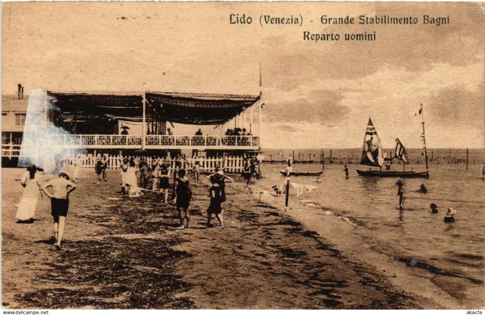CPA Lido - VENEZIA Grande Stabilimento Bagni Reparto uomini ITALY (524728)