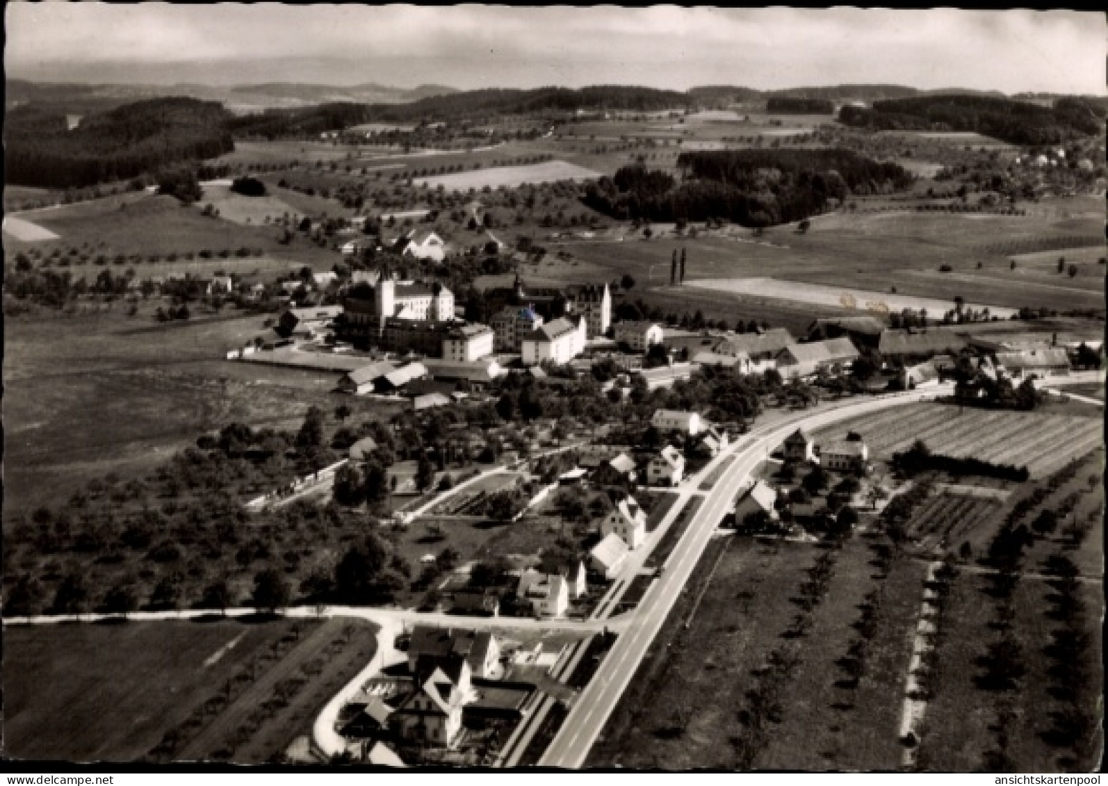 CPA Liebenau (Kreis Friedrichshafen) Meckenbeuren in Oberschwaben Württemberg, Luftaufnahme eines