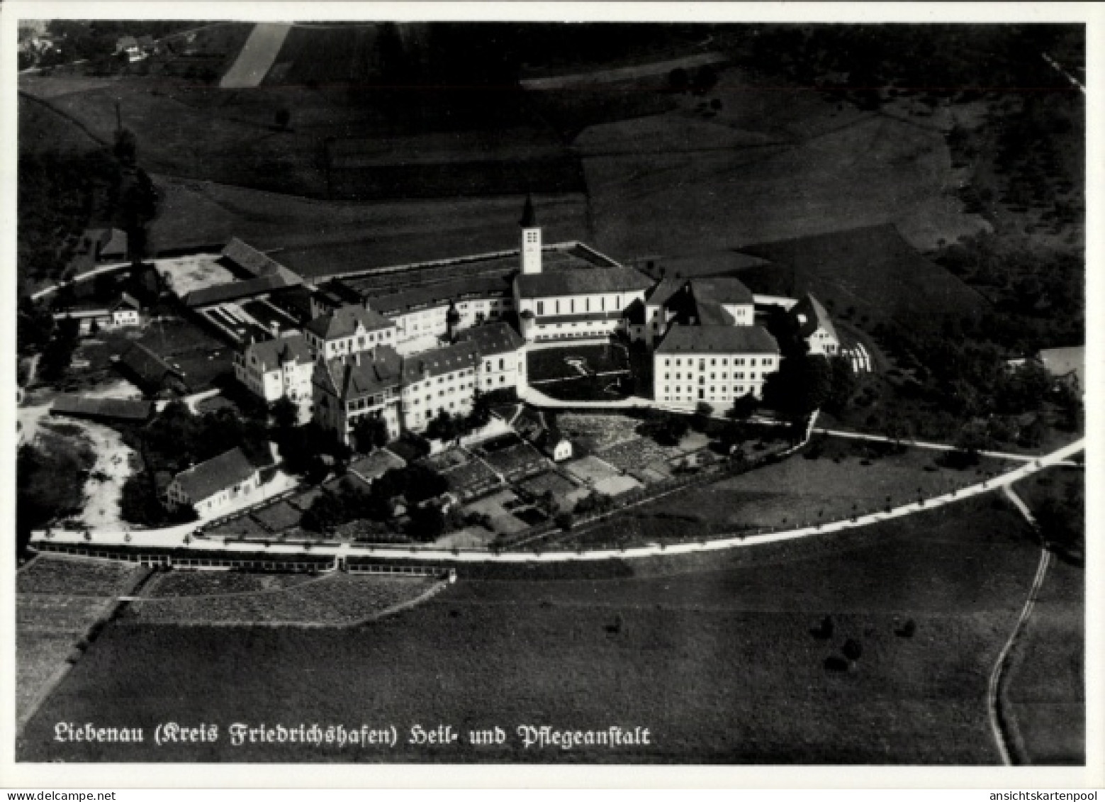 CPA Liebenau Meckenbeuren in Oberschwaben Württemberg, Fliegeraufnahme, Heil- und Pflegeanstalt