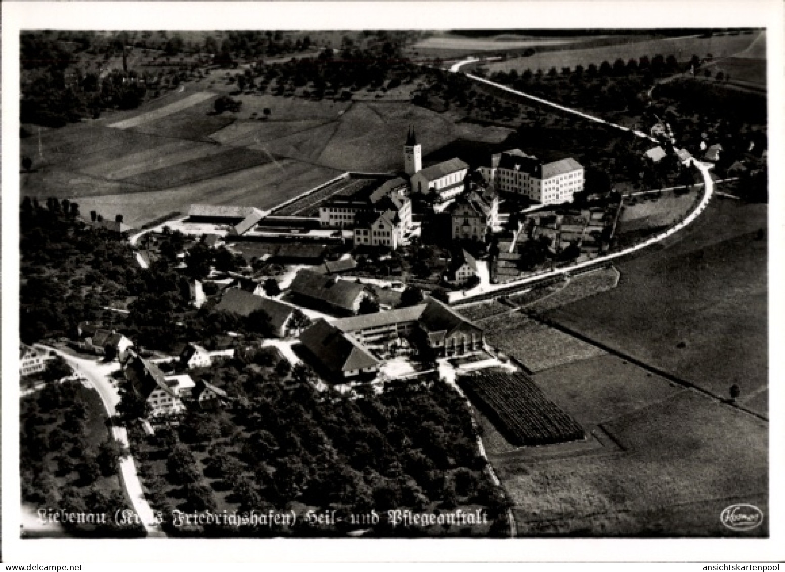 CPA Liebenau Meckenbeuren in Oberschwaben Württemberg, Fliegeraufnahme, Heil- und Pflegeanstalt