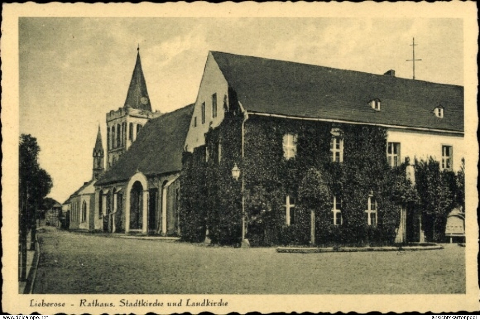CPA Lieberose in Brandenburg, Rathaus, Stadtkirche, Landkirche